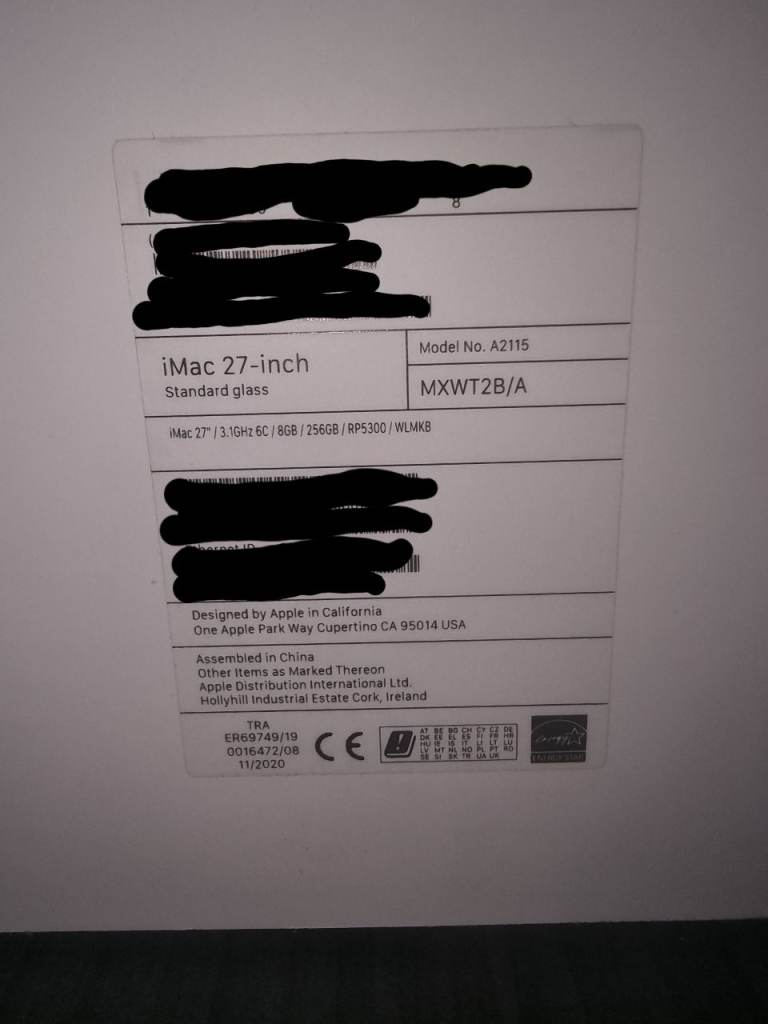 APPLE iMAC 27-inch Retina (Mid-2020) 