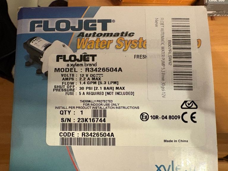 FLOJET R3426504A Caravan water pump.
