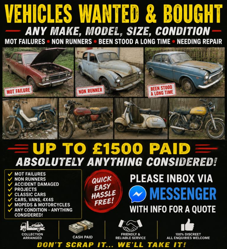 Vehicles bought dead or alive