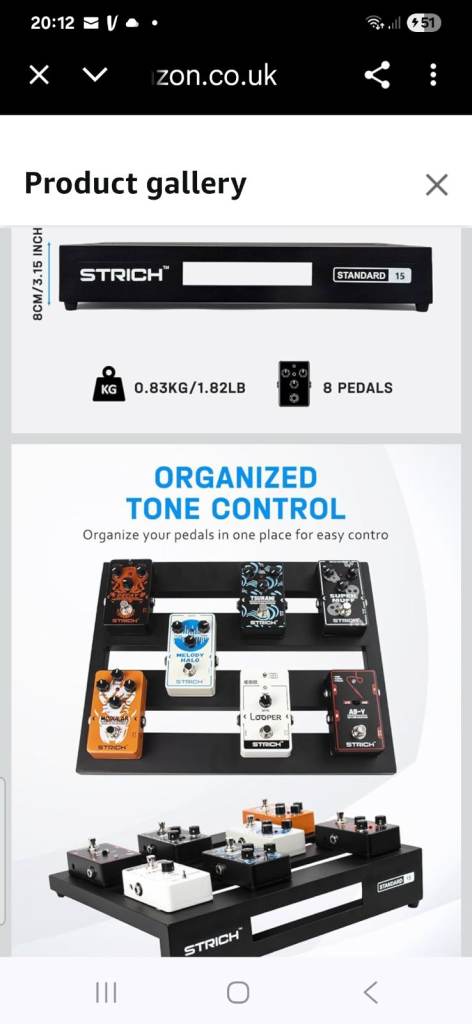 New boxed strich pedal board with carry case