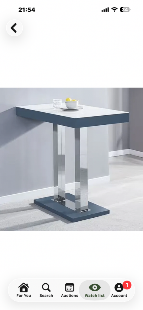 Modern Grey & White Bar Dining Table – Brand New