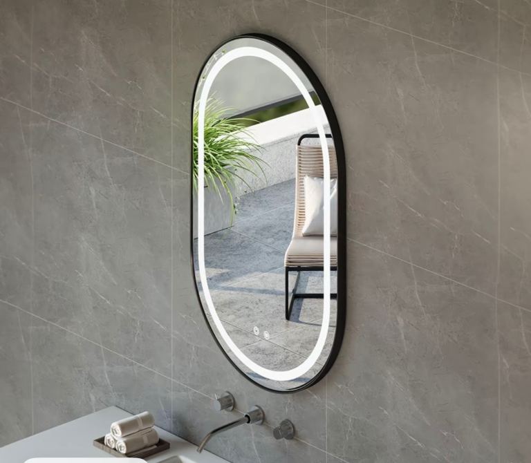 New Oval LED Illuminated Bathroom Mirror – 80x50cm