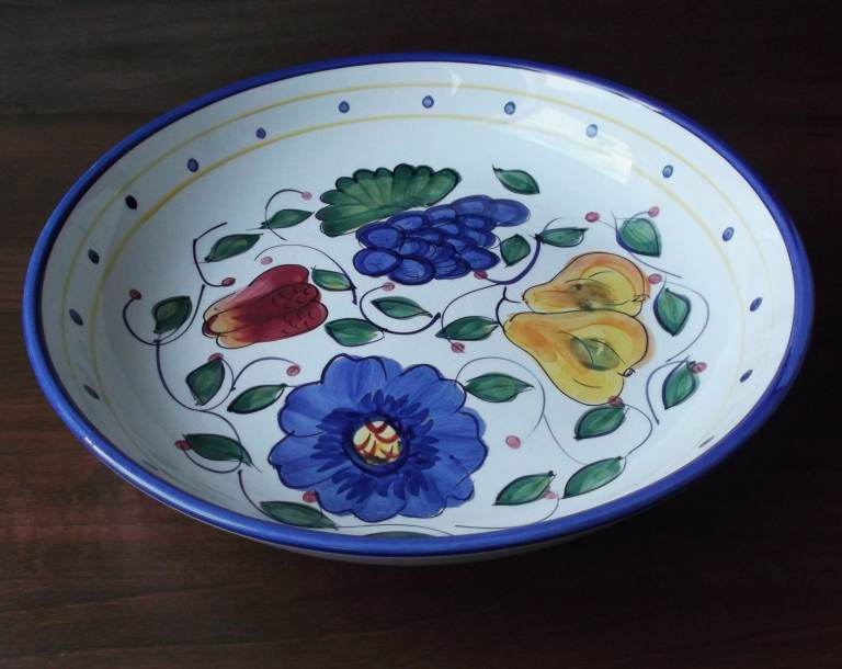 2 Large Floral/Fruit Serving Dishes £20.00 for the pair.  Will sell individually @ £10.