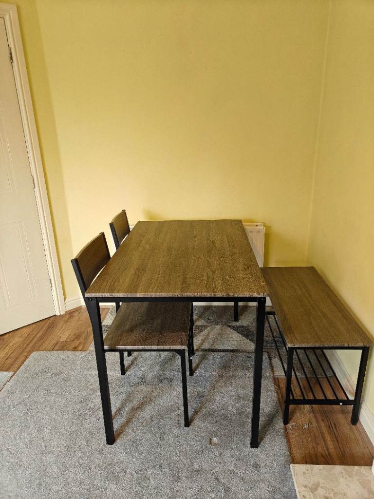 Dining Table, 2 Chairs and Bench