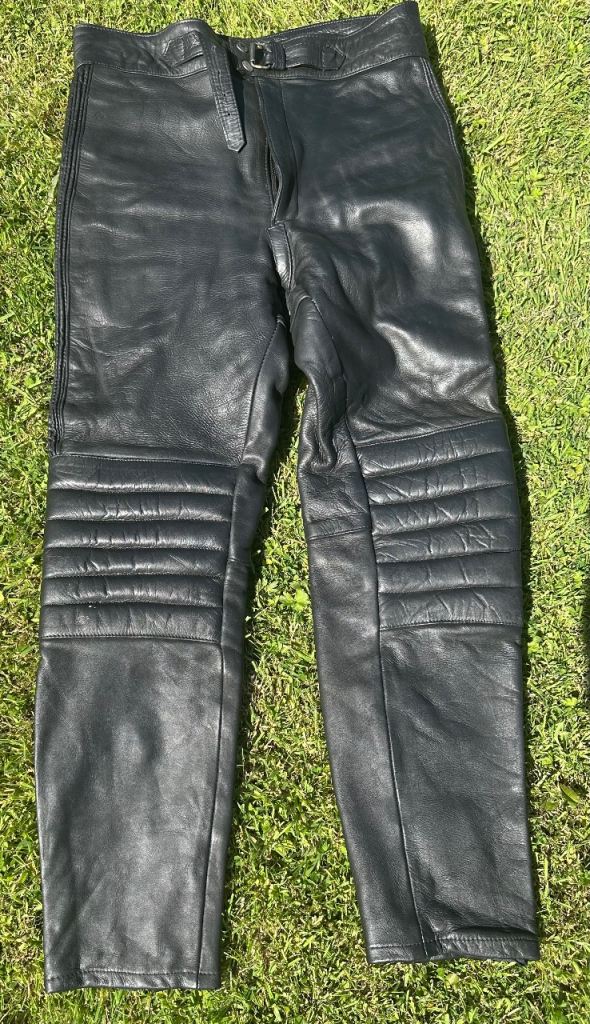 Leather motorbike trousers