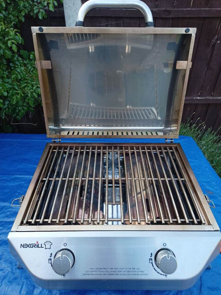 Portable NexGrill 2 Burner Gas BBQ Stainless Steel
