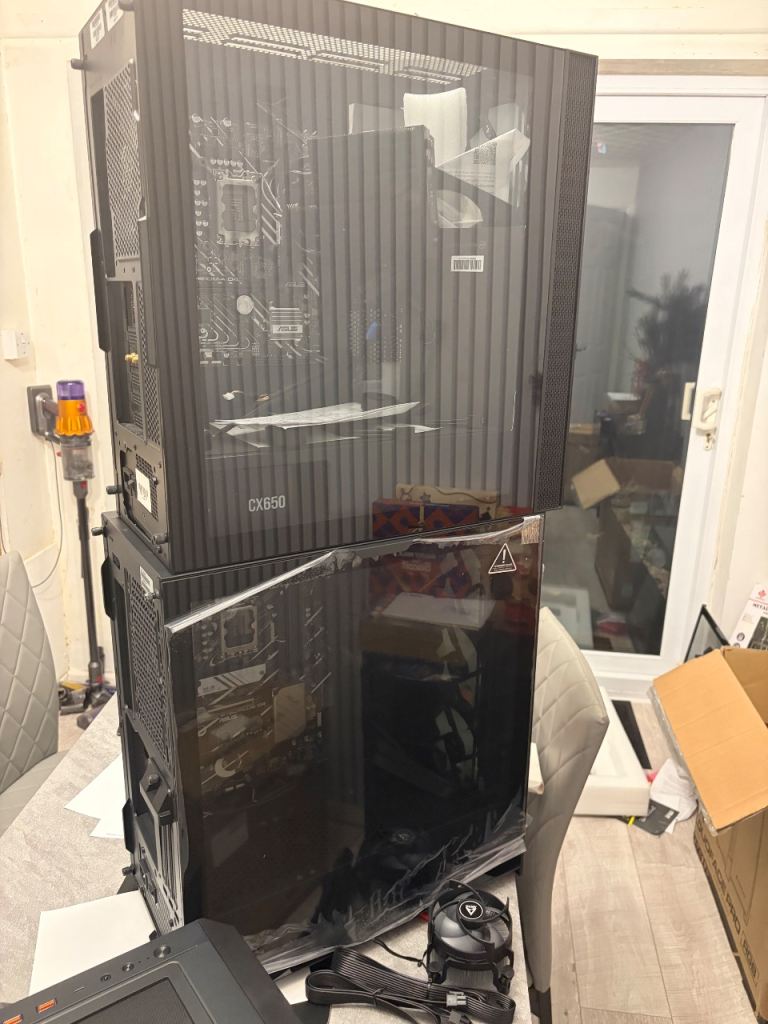 image for 3x Pc towers with power packs and motherboards (spares and repairs) 