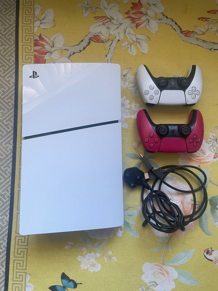PS5 with two controllers 