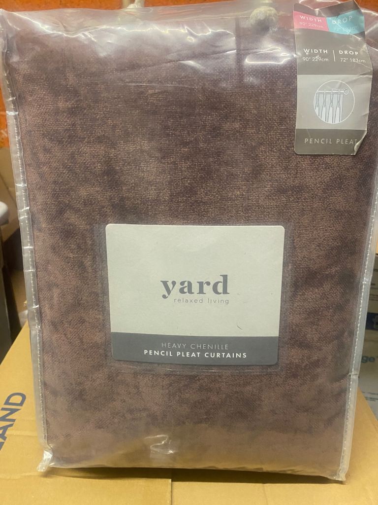 Heavy Chenille Velvet Room Darkening Pencil Pleat Curtains Nutmeg