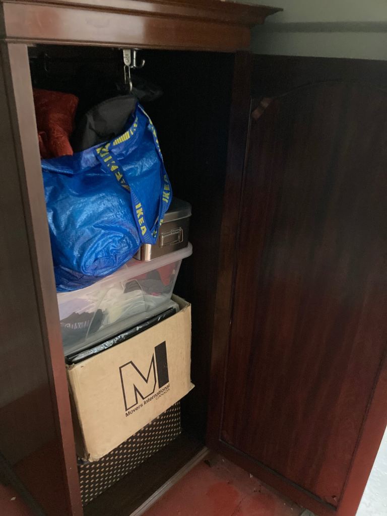 single wooden wardrobe