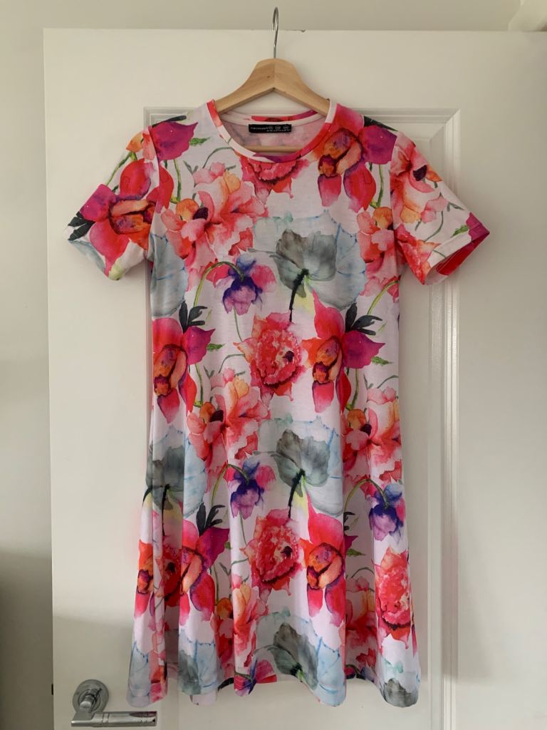 Atmosphere Floral T-Shirt Dress - Size 10, Good Condition