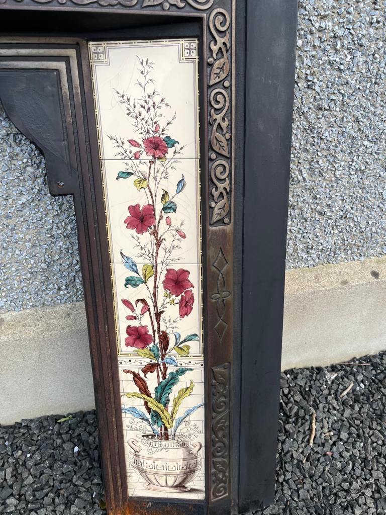 Antique Cast Iron Fireplace & Surround