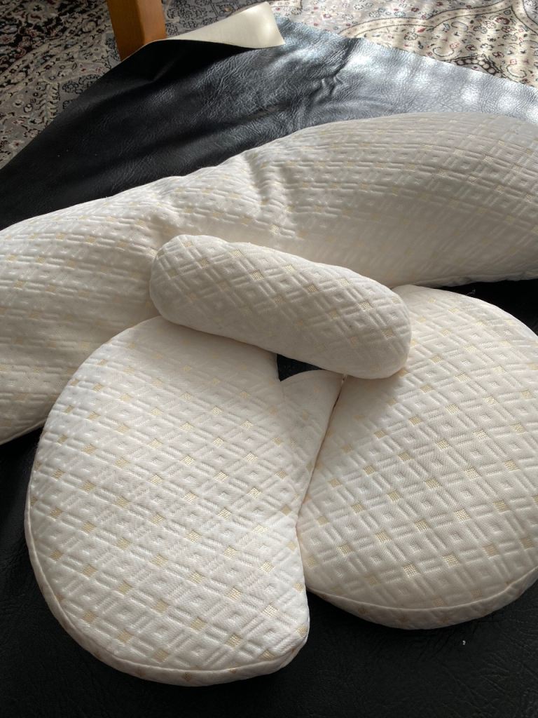 Cream Pregnancy and Breastfeeding Support Pillow - As New