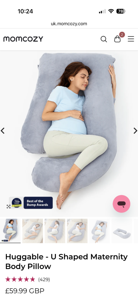 Momcozy U-Shaped Maternity Body Pillow