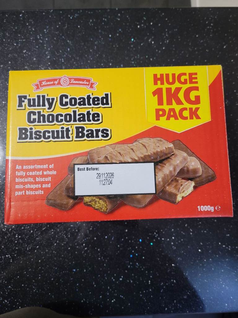 House of Lancaster Fully Coated Chocolate Biscuit Bars - HUGE 1KG PACK