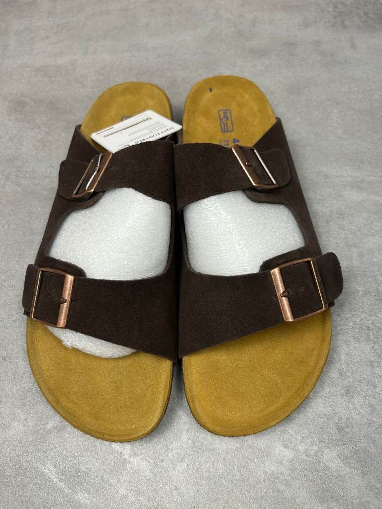 BIRKENSTOCK Arizona BS Mocha Leather Sandals – Size 44, Brand New