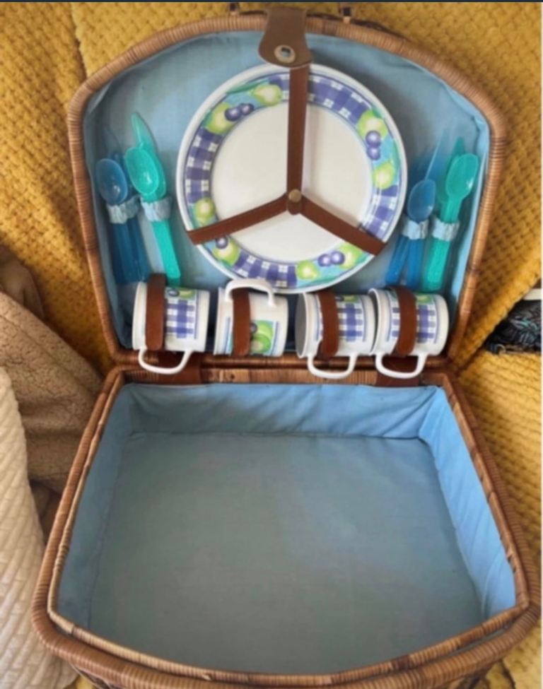Picnic set in basket 