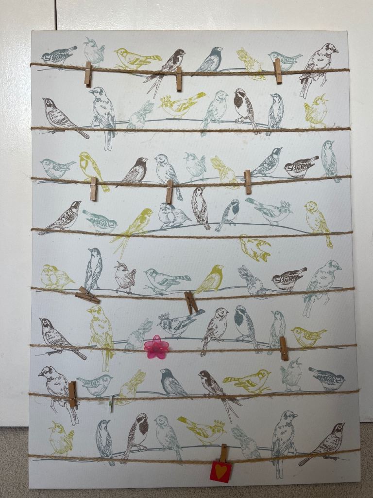 Bird on a Wire Wall Hanging Decor with Pegs