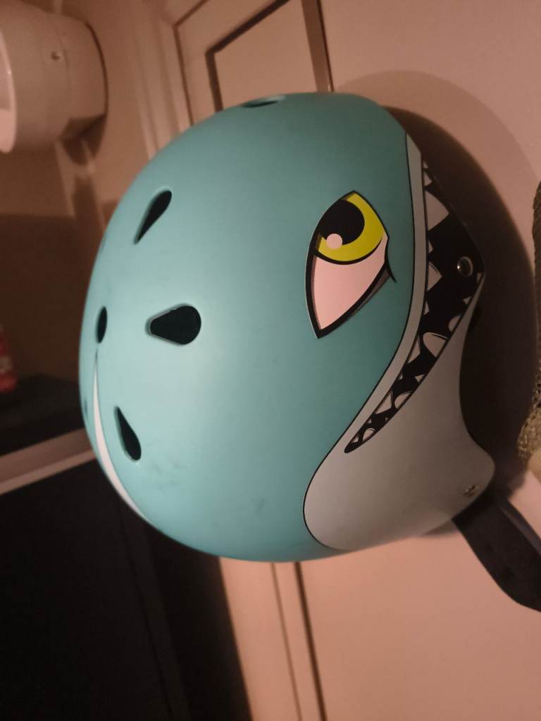 Free Kids' 2-3y Blue Bike Helmet with Shark Design – Good Condition