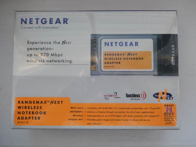 NETGEAR RangeMax Next Wireless Notebook Adapter WN511B – New