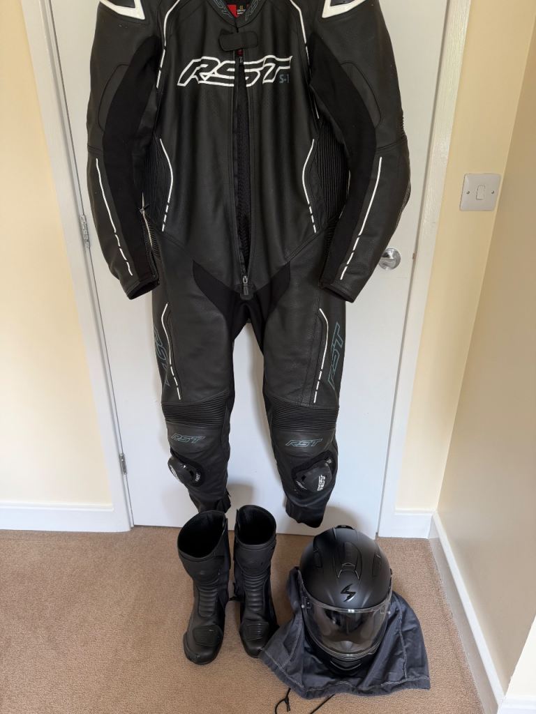 RST 1pc suit, RST Boots & Scorpion Helmet