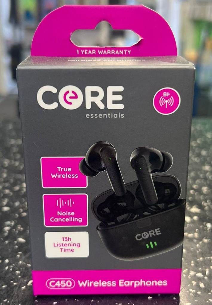 Brand New Core Essentials C450 Wireless Earphones – Noise Cancelling – Only £19.99