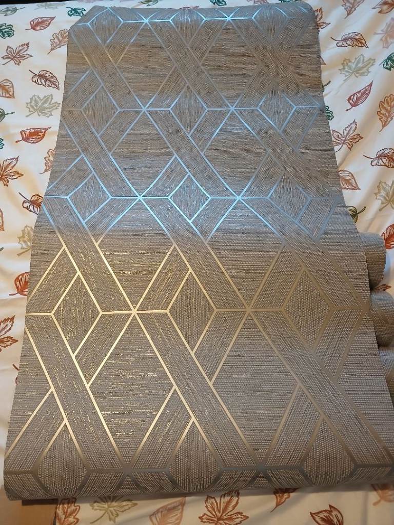 New Grey Geometric Wallpaper Roll