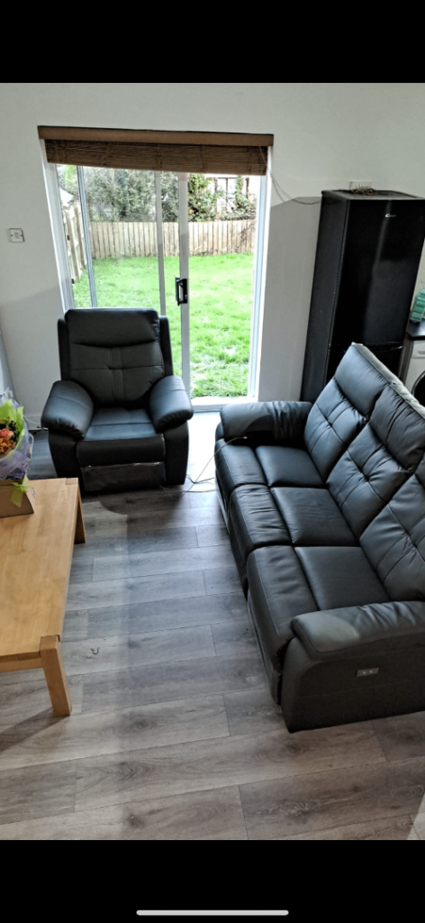 Leather Recliner 3 seater Sofa and Armchair Set