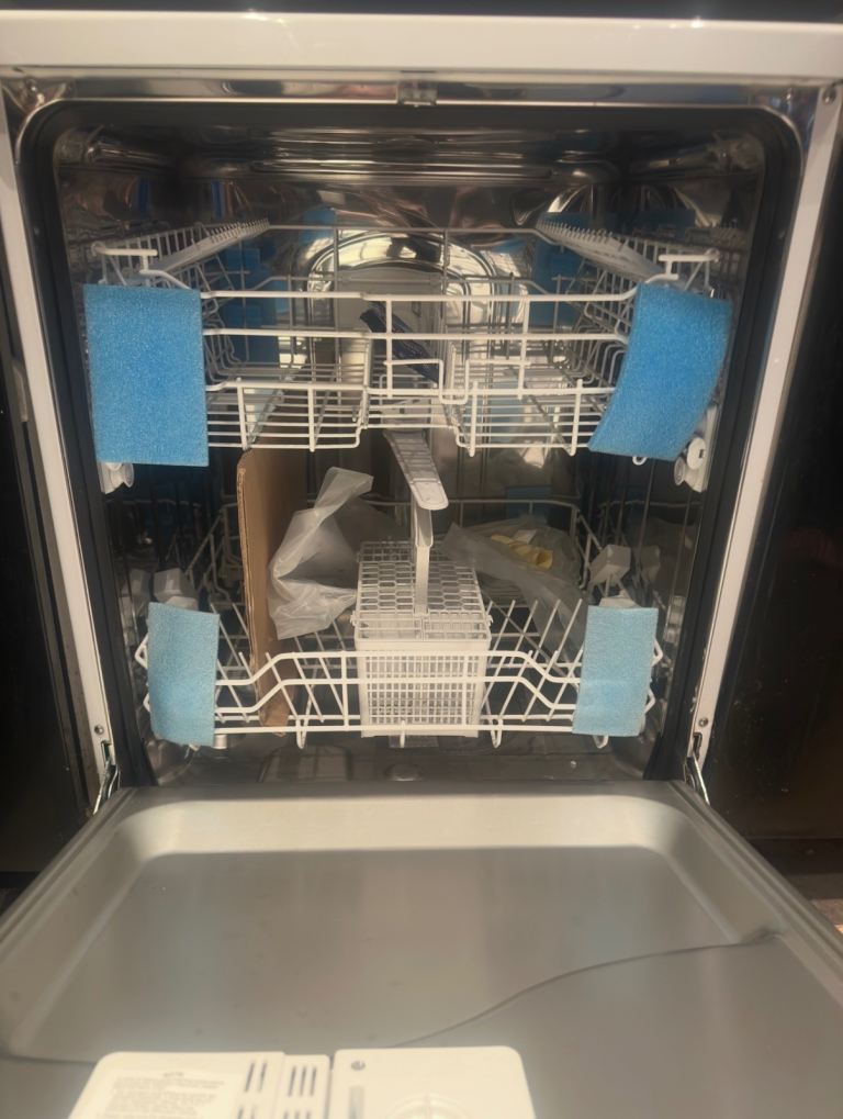 Brand new dishwasher marks on door as shown