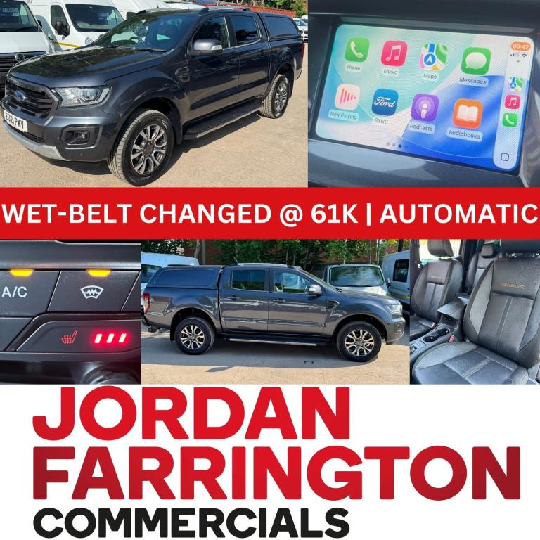 2021 FORD RANGER 2.0 WILDTRAK EURO 6 AUTOMATIC 4X4 4WD BLACK LEATHER AIR-CON