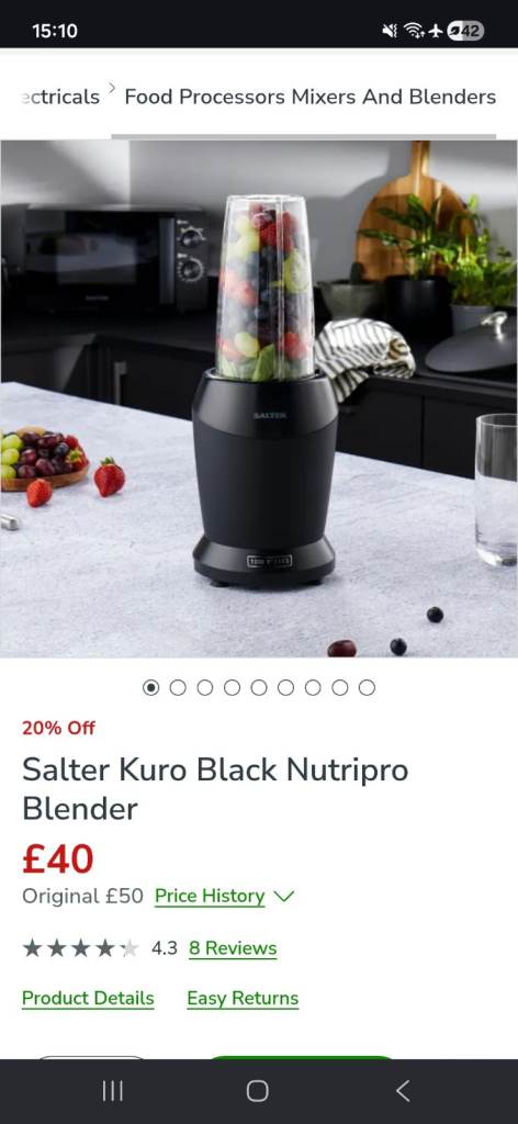 Salter Kuro Black Nutripro Blender – Brand New