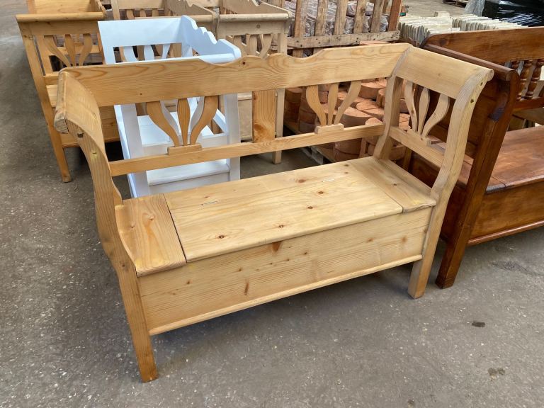 HANDMADE SOLID PINE MONKS BENCHES: £100 - £150 EACH.