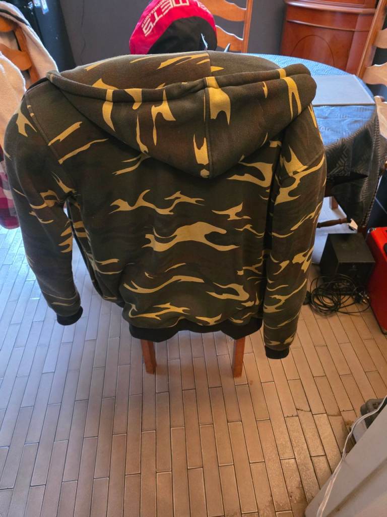 Camouflage biker hoodie size large 