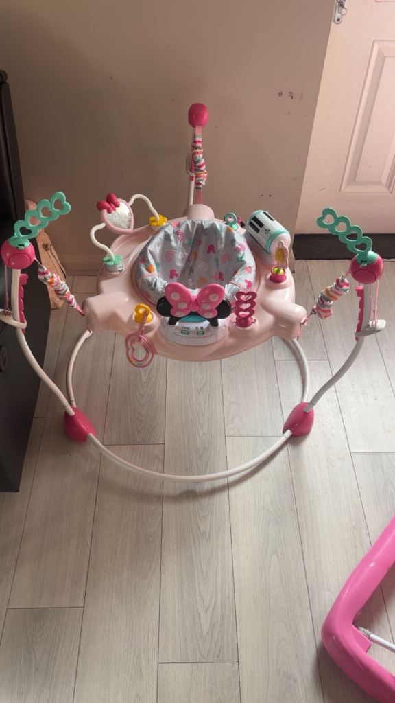 Minnie Mouse Baby Activity Jumper - Pink, Good Condition