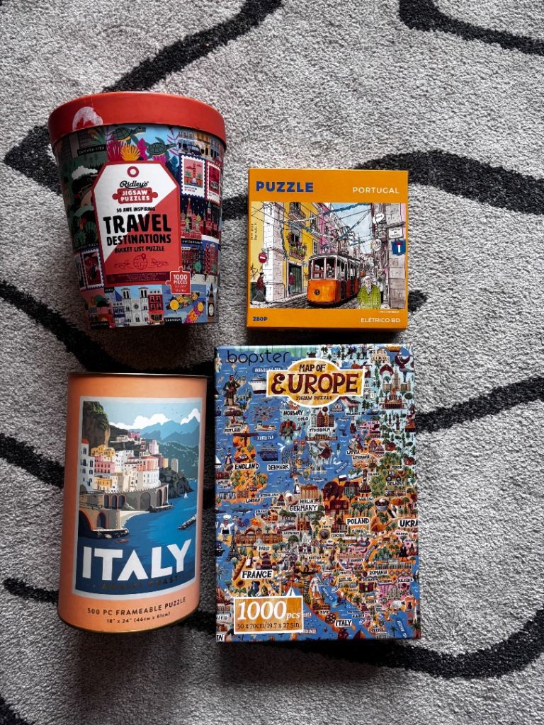 New Jigsaw Puzzles: Map of Europe, Portugal Tram, Travel Destinations & Italy