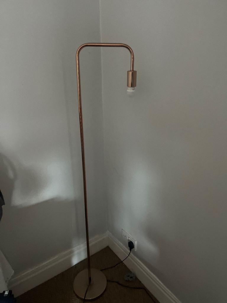 Copper Coloured Standing Floor Lamp - Good Condition