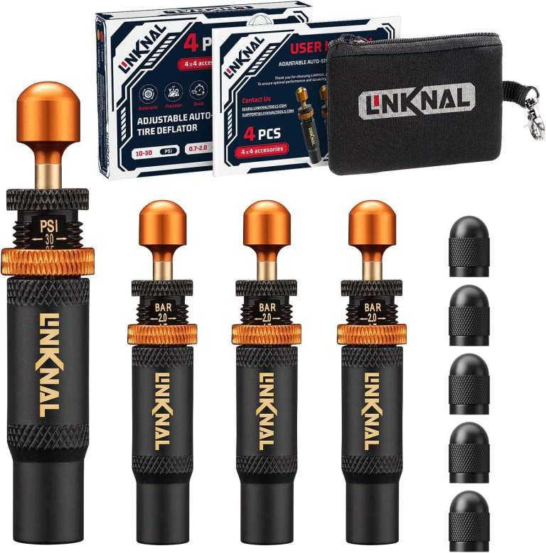new in packaging - INKNAL Adjustable Auto-Stop Tire Deflator Valve Kit 