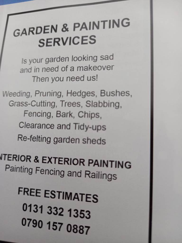 Gardener,exterior ,interior painter.