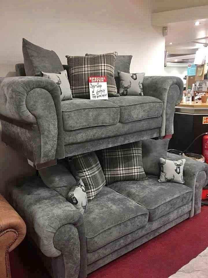 Luxury Sofa Set - 3+2 Seater Sofa Grey & Cream COlor BRAND NEW - Book NOW COD TODAY !