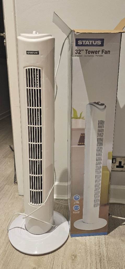 STATUS 32” Tower Fan – Like New – £20