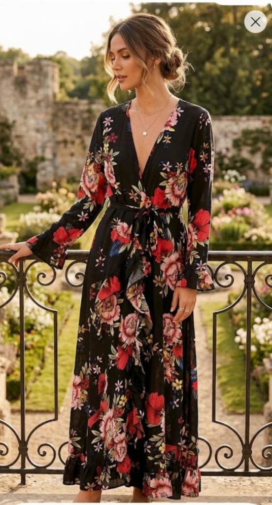Boohoo Floral Maxi Dress - Size 16 