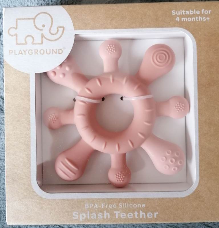 Brand new, not used and with full labels. Teether, textiles rattle, yellow duck TU baby soother 