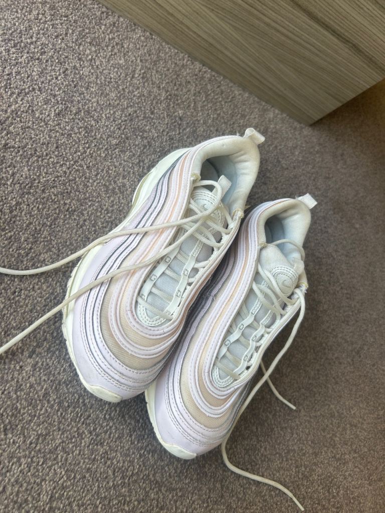Nike Air Max 97 Trainers – White/Pink, Good Condition