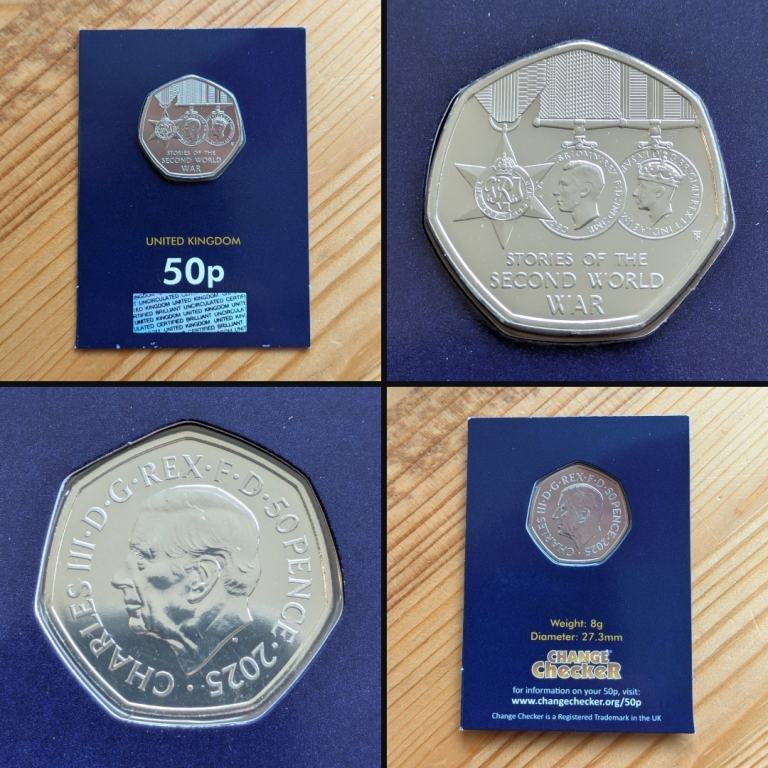 50p 2025 - STORIES OF WW2 - UK Fifty pence ChangeChecker BUNC Uncirculated Coin