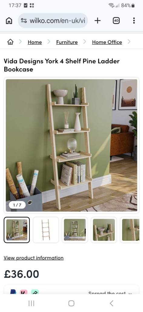 Pine ladder book case 