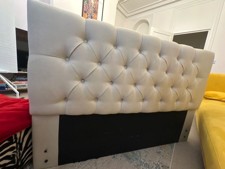 King Size Upholstered Bed with Storage Headboard – £280