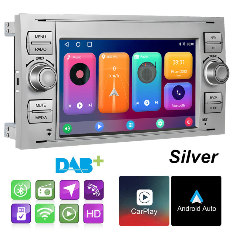 Ford Transit Kuga Galaxy C/S-Max 7" Car Stereo GPS Sat Nav Radio DAB+ BT SWC