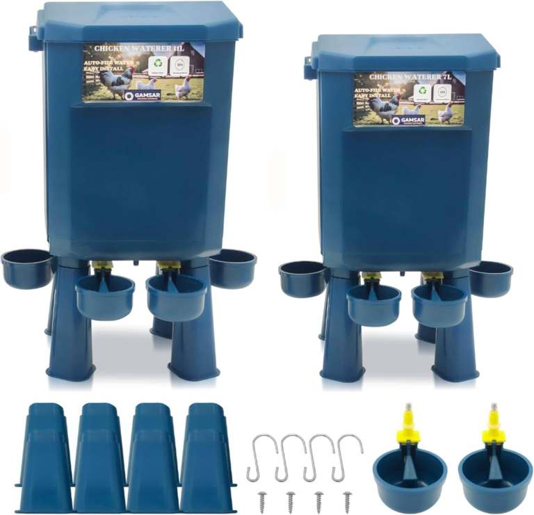 2-Piece Chicken Drinker Set (11L & 7L) – Automatic Anti-Waste Valve, BPA-Free
