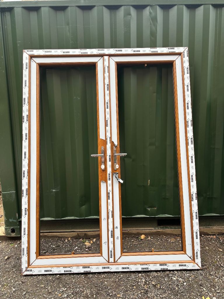 French double door with glass
