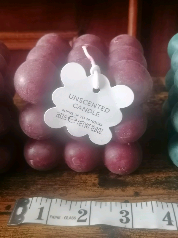 Unscented candle 9-Pieces (burns up to 20Hrs).green and cherry colours